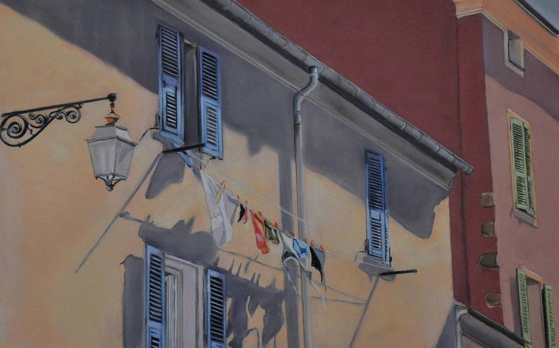 Facades Ajaccio.jpg - Pastel   format /size 50x70